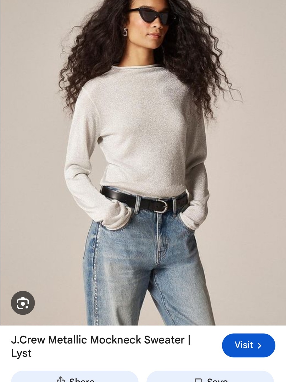 J. Crew Metallic mockneck sweater - silver